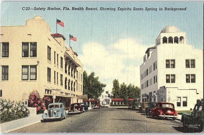 Vintage Santo Spring, Safety Harbor, Fla. Postcard P131