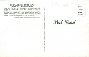 Heritage Hill State Park Green Bay Wisconsin WI Exterior Postcard VTG UNP