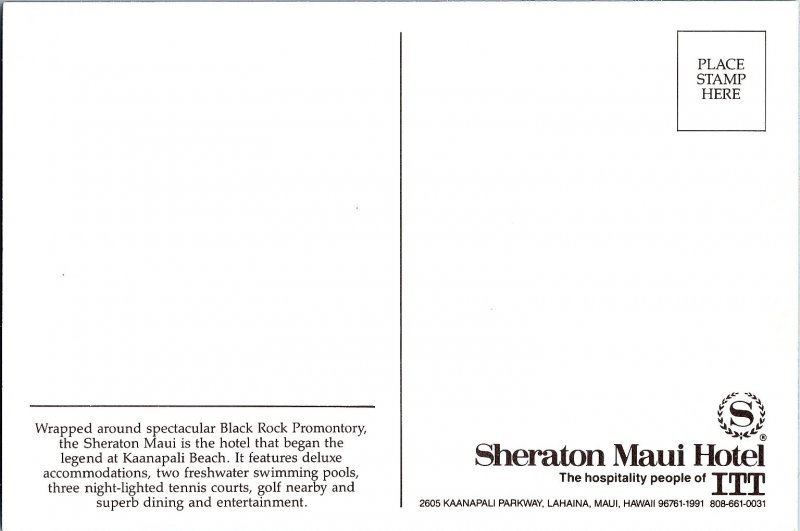 Sheraton Maui Hotel Kaanapali Beach Continental Chrome Postcard