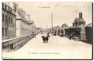 Saint Malo Old Postcard The walk on the ramparts