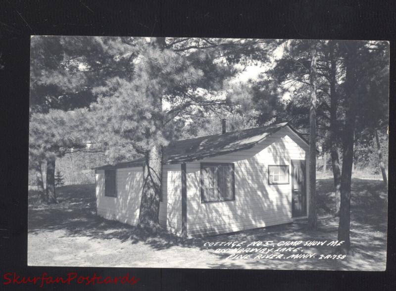 RPPC PINE RIVER MINNESOTA NORWAY LAKE CAMP SHOW ME REAL PHOTO POSTCARD