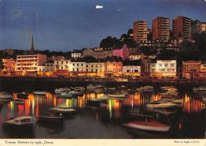 BR89808 torquay harbour by night devon ship bateaux uk