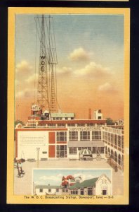 Davenport, Iowa/IA Postcard, The W.O.C. Broadcasting Station