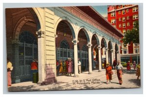 Vintage 1940's Postcard Open Air US Post Office St. Petersburg Florida