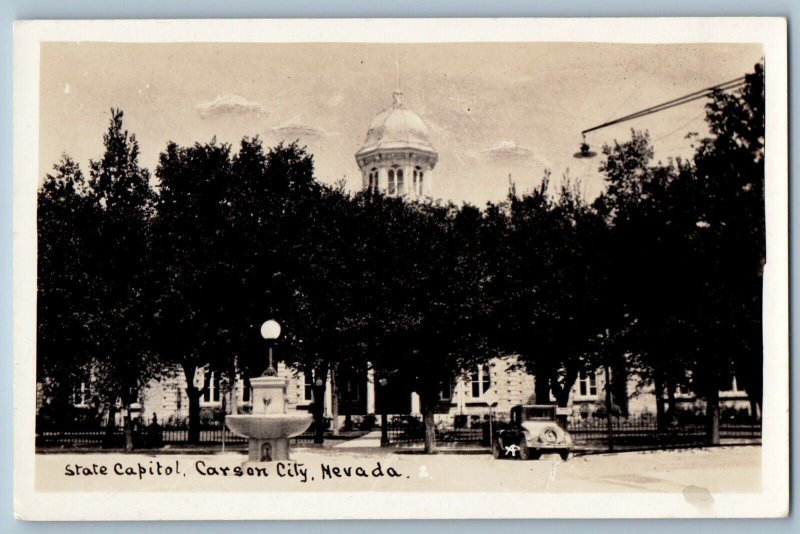 Carson City Nevada NV Postcard State Capitol Exterior Building c1940 RPPC Photo