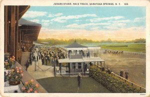 Saratoga Springs New York judges stand horse race track antique pc BB1841 