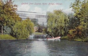 Illinois Chicago Garfield Park Lagoon Rustic Bridge 1908