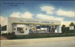 Lancaster PA Constructo Products Co Linen Storefront Postcard