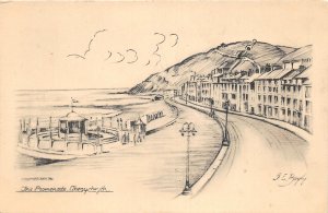 uk50914 the promenade aberystwyth wales real photo uk artist signed Bagly / Tuck
