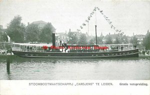 Netherlands, Leiden, Steamship Carsjens, Steamer