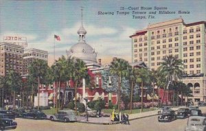 Florida Tampa Court House Square Showing Tampa Terrace And Hillsboro Hotels