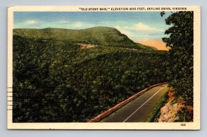 Old Stony Man From Skyline Drive Virginia Vintage Posted 1950