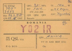 Romanian tyres & bearings advertising lot of 8 radio amateur QSL cards Romania 