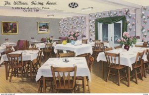 LANCASTER, Pennsylvania, 1950-60s; Dining Room, The Willows Hotel, Restaurant...