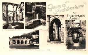 Vintage Postcard Gems at Architecture at Fountains Abbey Yorkshire England UK