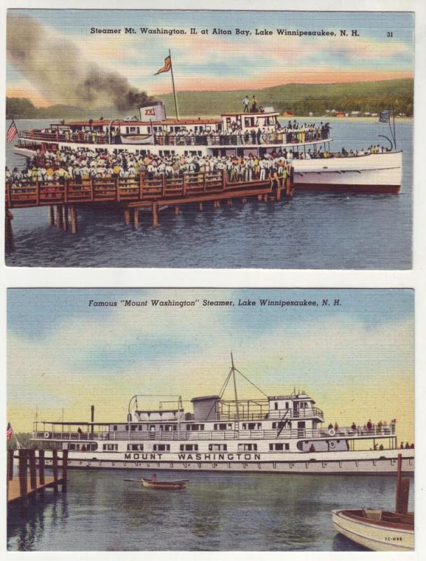 P206 JLs 2 1930-45 postcard linen steamer mt. washington nh