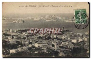 Old Postcard General view of Endoume Marseille and the Islands