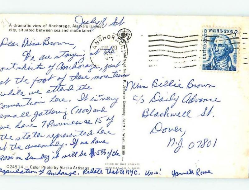 Pre-1980 PANORAMIC VIEW Anchorage Alaska AK i1117