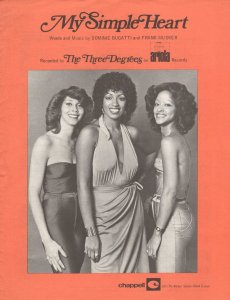 The Three Degrees My Simple Heart Rare 1970s Disco Soul Sheet Music