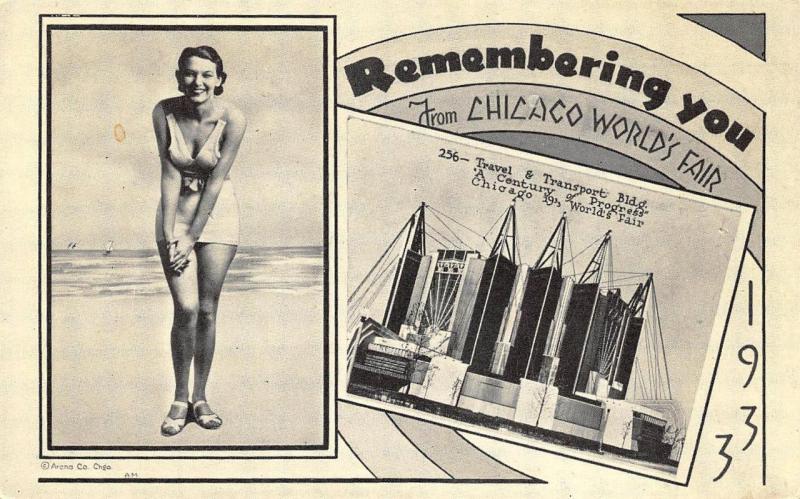 Chicago IL Century of Progress Rare Remembering you Postcard