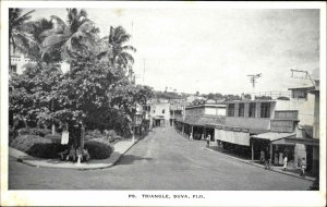 Suva Fiji Street Scene Triangle c1940s Postcard