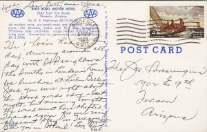 Phoenix AZ Rose Bowl Motor Hotel Pool c1963 Vintage Postcard G19