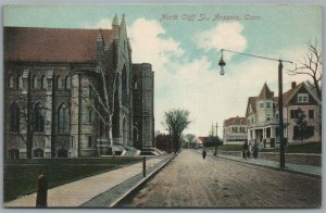 ANSONIA CT NORTH CLIFF STREET ANTIQUE POSTCARD