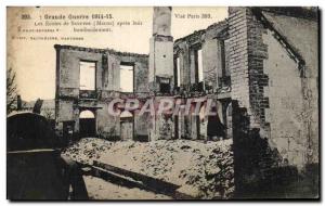 Old Postcard The Great War Schools Suippes (Marne) after their bombing Army