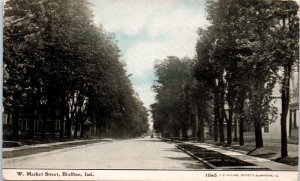 1910s West Market Street Bluffton Indiana Postcard