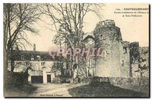 Old Postcard Chateaubriant Loire Inf inland Ruins of Castle and Under Prefecture