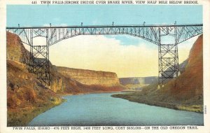 Idaho, ID     TWIN FALLS~JEROME BRIDGE Over The SNAKE RIVER   1939  Postcard