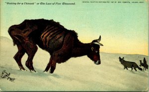 Waiting for a Chinook Last of Five Thousand Charles Russell Montana Postcard