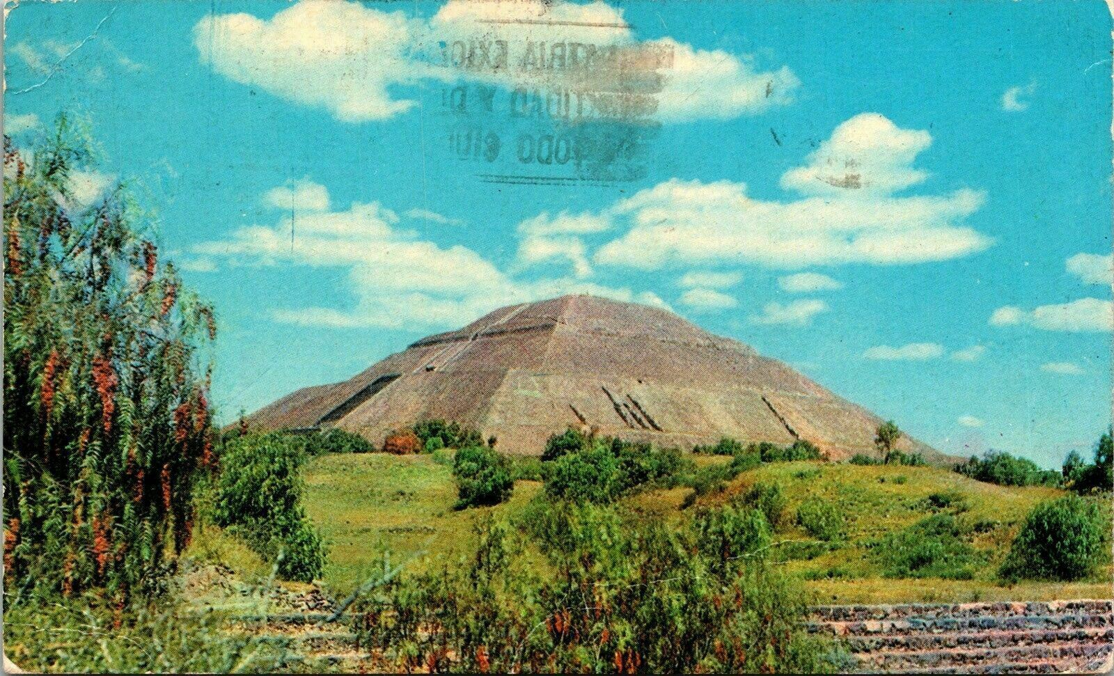 Piramides De San Juan Teotihuacan Mexico Postcard Cancel PM WOB Note