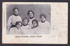 Vintage postcard Germany Fanfare Women's Orchestra Gustav Pöschl 1903