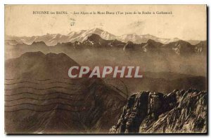 Old Postcard Divonne les Bains Alps and Mont Blanc View from the Roche Crows