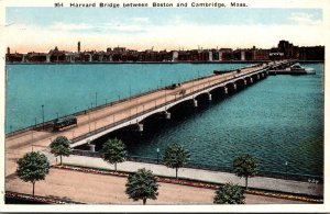 Massachusetts Harvard Bridge Between Boston and Cambridge 1923