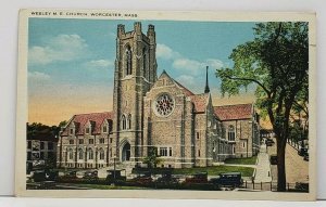 Worcester Massachusetts Wesley M.E. Church Postcard G8