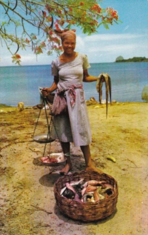 Martinique Beautiful Girl Selling Fish