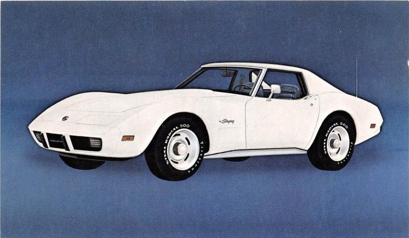 C17/ Chevrolet Corvette Advertising Postcard Chrome Muscle Car 1975 3