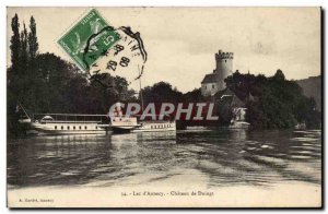 Lac d & # 39Annecy - Chateau de Duignt - boat - boat - Old Postcard