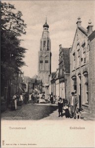 Netherlands Enkhuizen Torenstraat Vintage Postcard C079