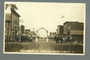Campbell MINNESOTA RP 1911 MAIN STREET M.W.A. PARADE nr Breckenridge Elbow Lake