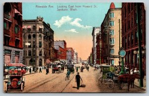 Riverside Ave.  Spokane  Washington   Postcard  1924