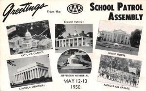 Washington DC Greetings AAA School Patrol Assembly Parade Multiview PC J74045