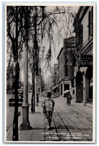 Tokyo Japan Postcard Willows of Ginza Road-Side Trees c1940's Unposted