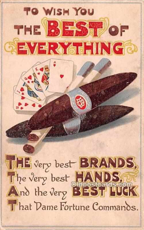 Cigar and Cards Smoking 1910 