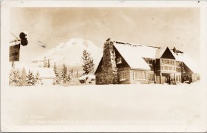 Battle Axe Inn Mt Hood Oregon c1939 Government OR Cancel RPPC Postcard E96