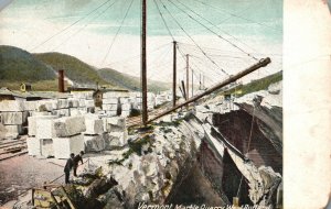 Vintage Postcard 1910's Marble Quarry West Rutland Vermont VT