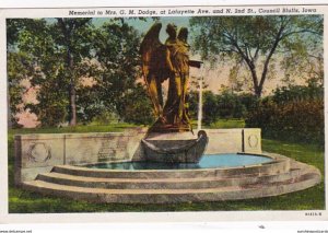 Iowa Council Bluffs Memorial To Mrs G M Dodge At Lafayette Avenue 1942 Curteich