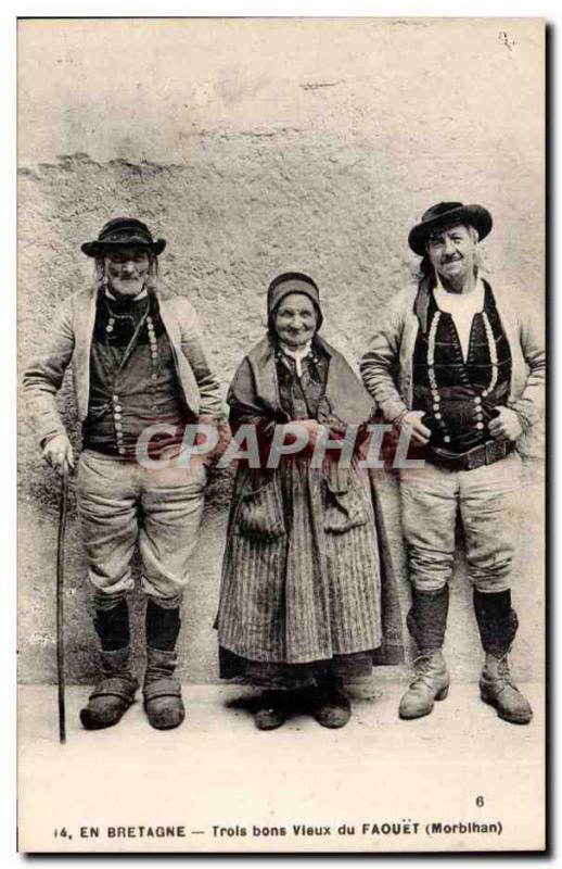 Old Postcard In Brittany Three good old of Faouet (Morbihan)